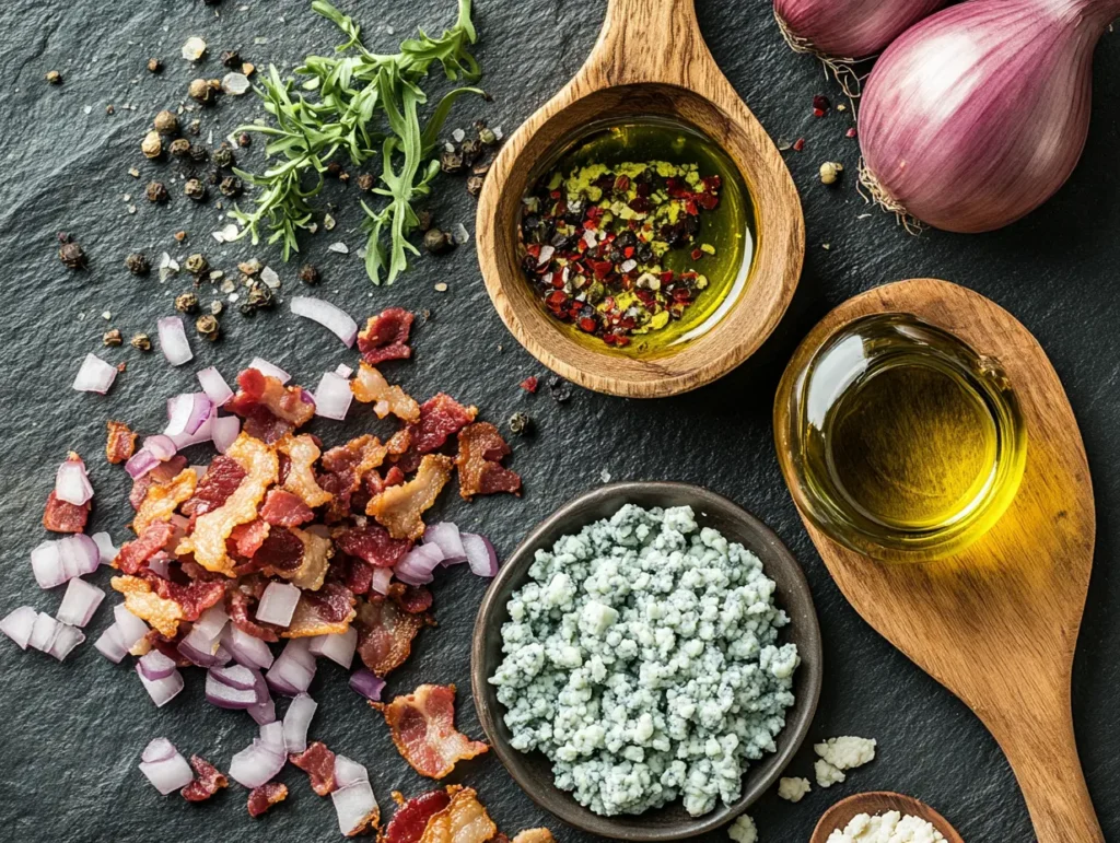 ingredients for making blue cheese salad dressing