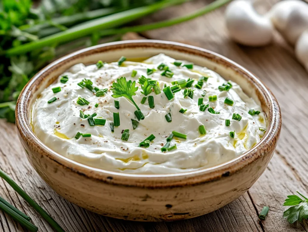 Homemade Boursin cheese recipe with herbs and garlic